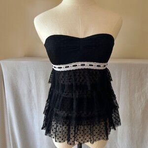 Vintage Y2K Betsey Johnson Tankini Strapless Bikini Top